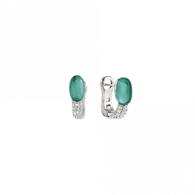 My Radiance Paraiba Tourmaline Green Earrings In Silver with CZ and Imitation Stones