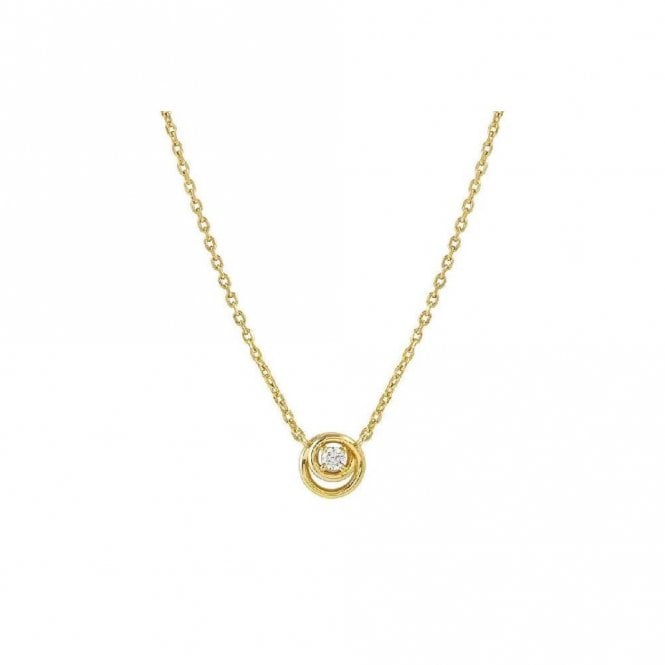 Cosmic Love Circle Necklace in Gold with CZ