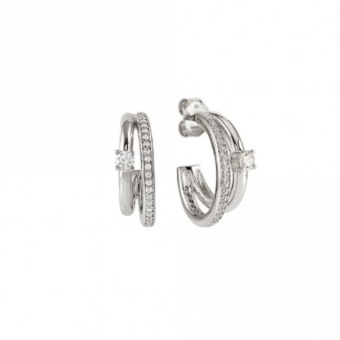Cosmic Love Large Rich Earrings in Silver with CZ