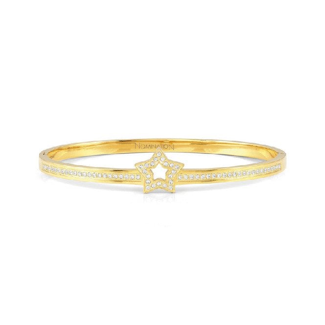 Pretty Bangles Large Star Bracelet in Gold & CZ