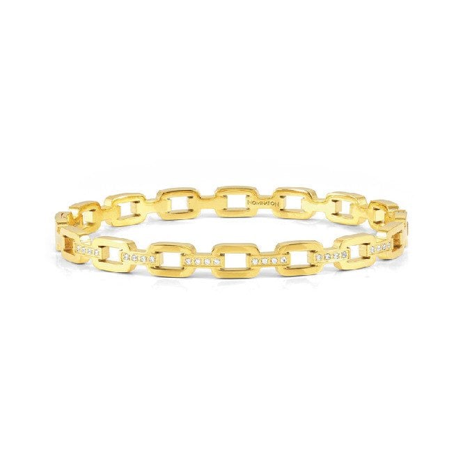 Pretty Bangles Small Chain Bracelet in Gold & CZ