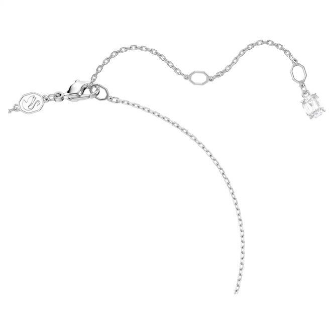 Ariana Grande x Swarovski Pendant Necklace with Mixed Cuts & White Crystal Heart in Rhodium Silver