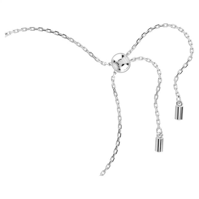 Constella Bangle with Round-Cuts White Crystal & Pearl in Rhodium Silver