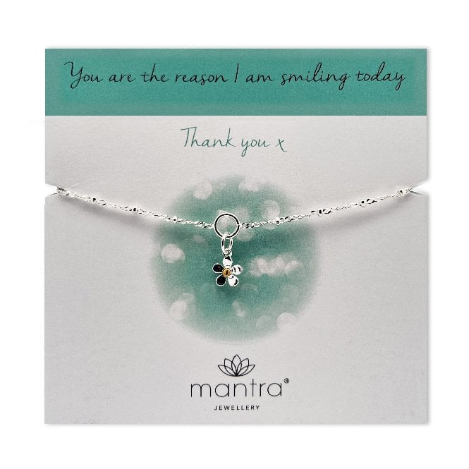 Thank You Daisy Charm Bracelet in Sterling Silver