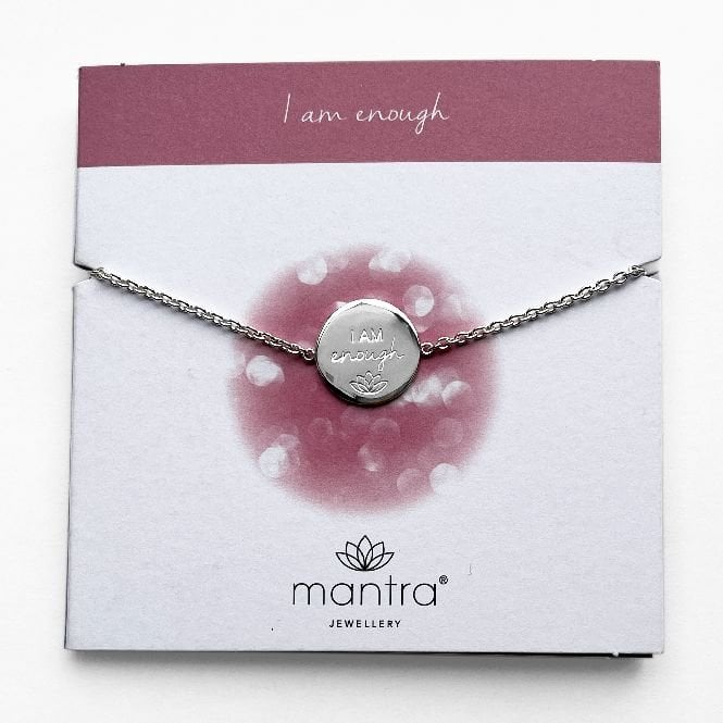 I am Enough Disc Bracelet in Rose Gold