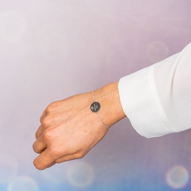 I am Enough Disc Bracelet in Rose Gold