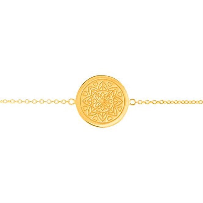 Love Mandala Disc Bracelet in Gold