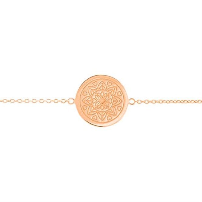 Love Mandala Disc Bracelet in Rose Gold