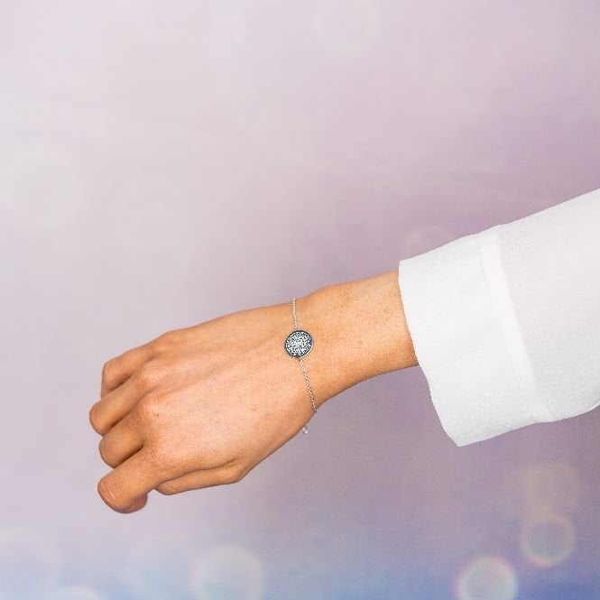 Love Mandala Disc Bracelet in Rose Gold