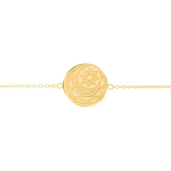Moon & Sun Disc Bracelet in Gold