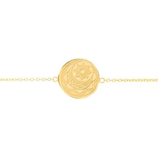 Moon & Sun Disc Bracelet in Gold