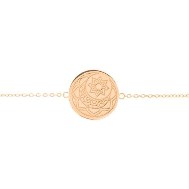 Moon & Sun Disc Bracelet in Rose Gold