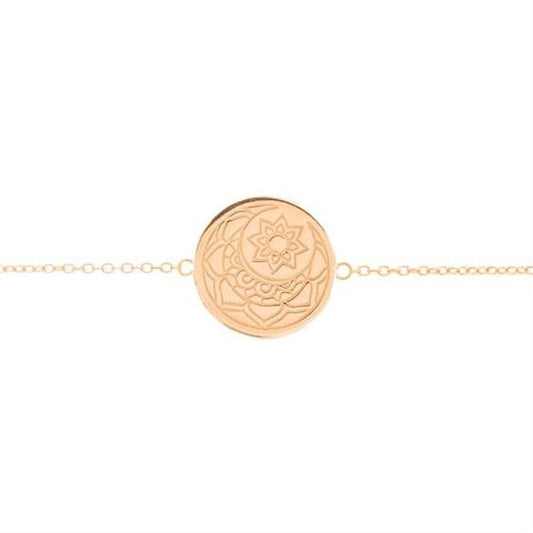Moon & Sun Disc Bracelet in Rose Gold