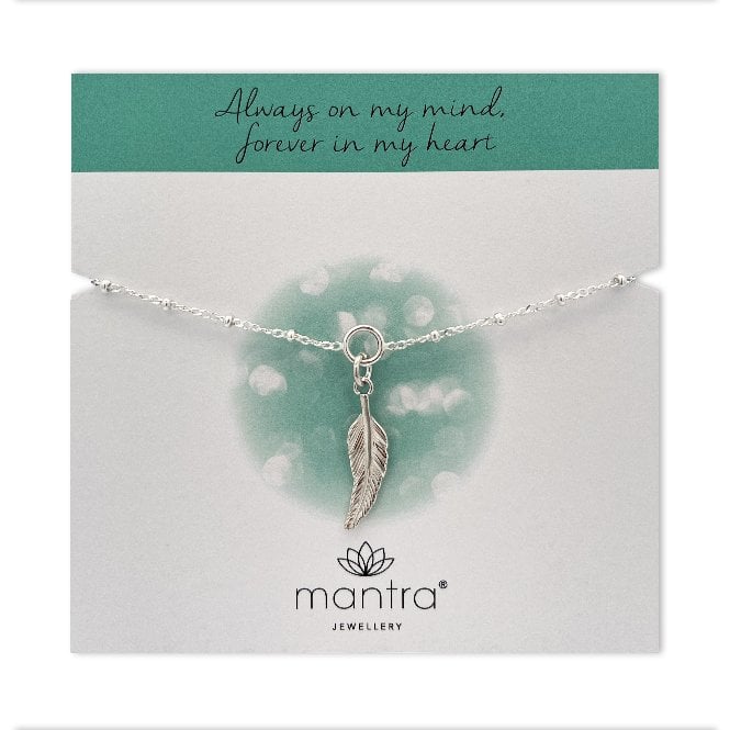 In Memory Of Feather Charm Bracelet in Sterling Silver