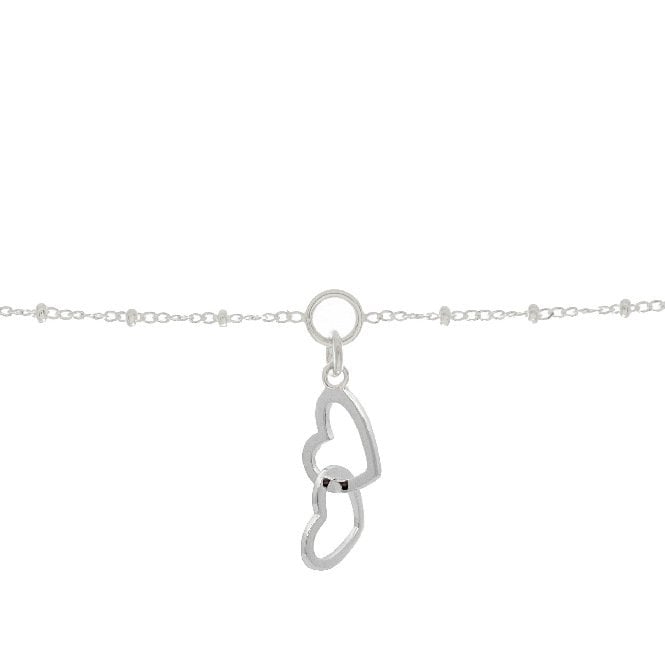 Daughter Linked Hearts Charm Bracelet in Sterling Silver
