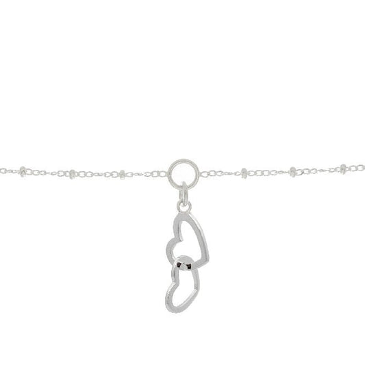 Daughter Linked Hearts Charm Bracelet in Sterling Silver
