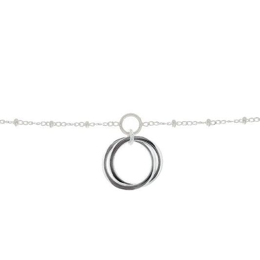 Friendship Linked Circles Charm Bracelet in Sterling Silver