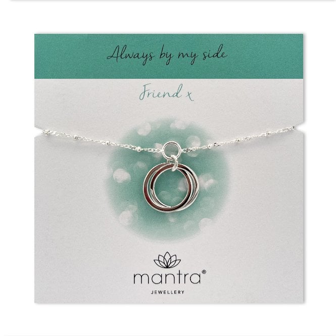 Friendship Linked Circles Charm Bracelet in Sterling Silver