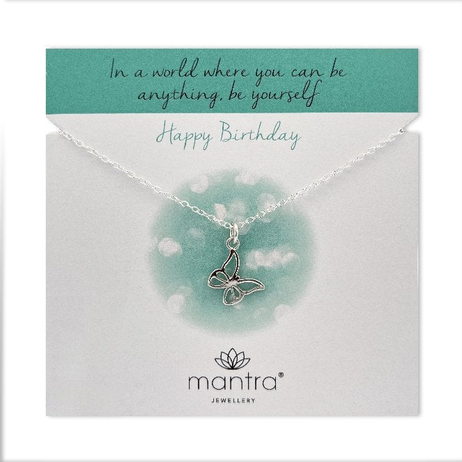 Birthday Butterfly Necklace in Sterling Silver