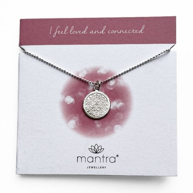 Love Mandala Disc Necklace in Rose Gold