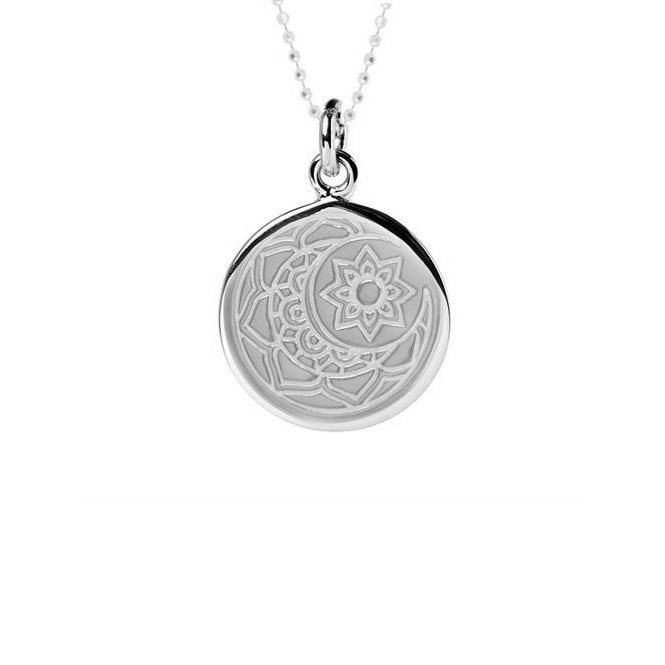 Moon & Sun Disc Necklace in Sterling Silver