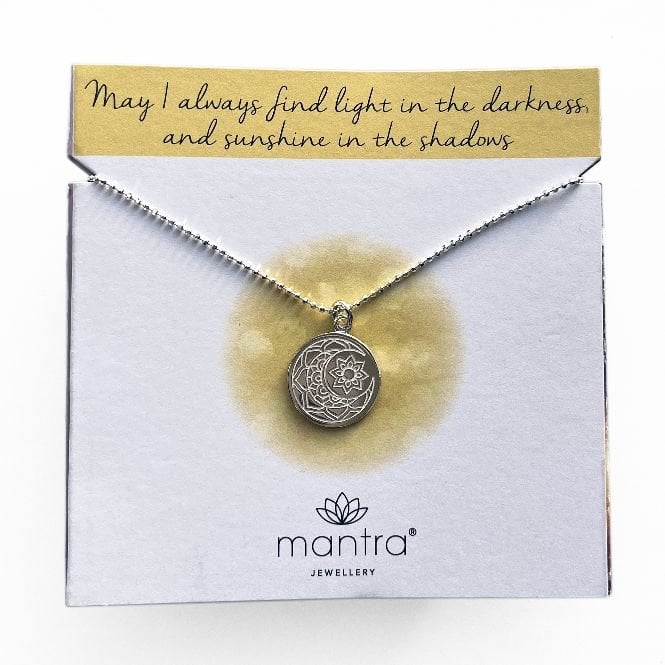 Moon & Sun Disc Necklace in Rose Gold