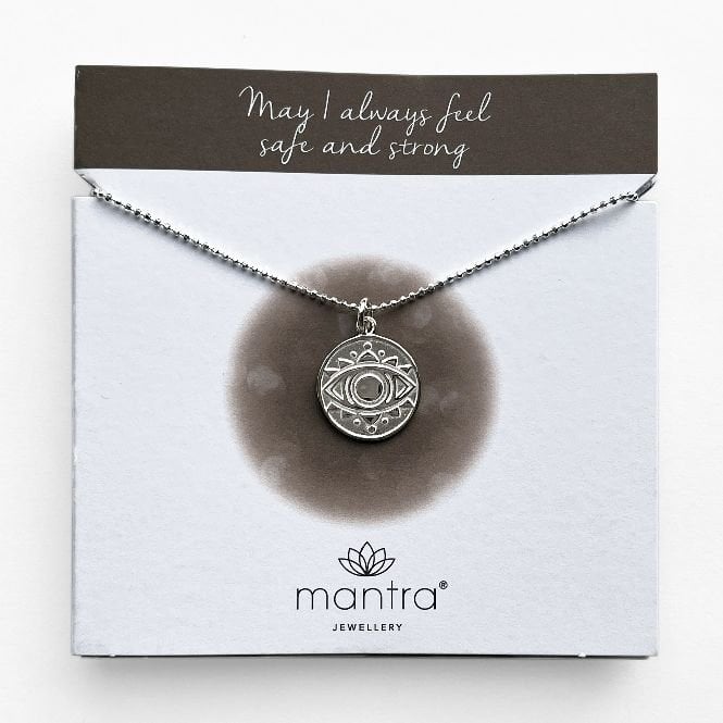 Evil Eye Disc Necklace in Gold