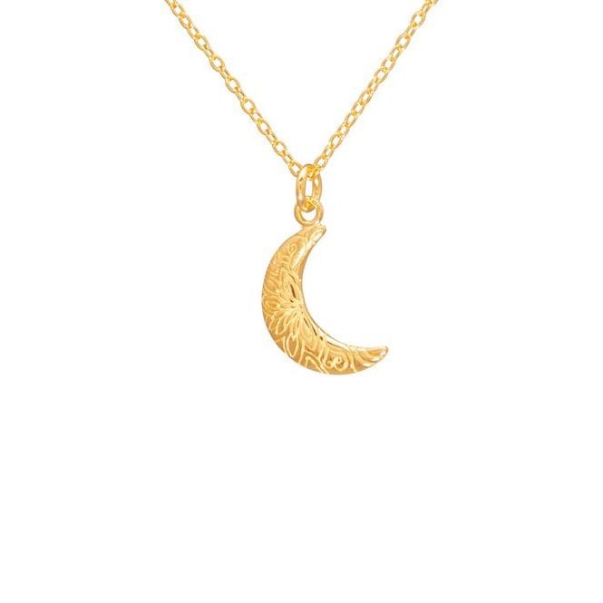 Crescent Moon Necklace in Gold