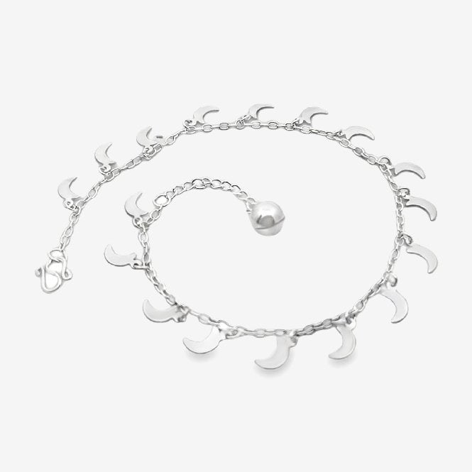 Silver Moon Anklet