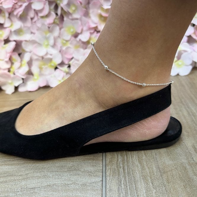 Silver Ball Anklet