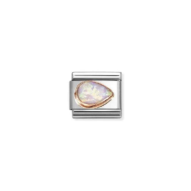 Classic Rose Gold and Opal Right Pink Opal Drop Sparkly & Stones Charms