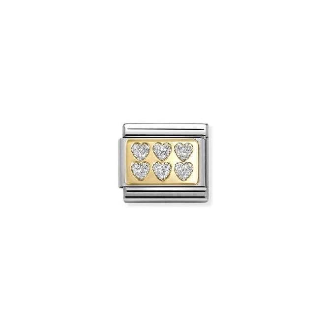 Classic Gold and Enamel Silver Glitter Hearts Online Love & Hearts Charms