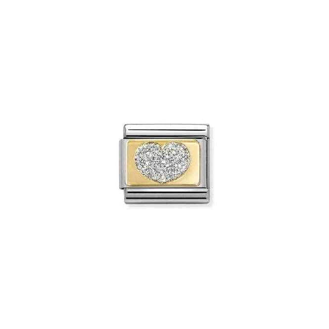 Classic Gold and Enamel Silver Glitter Heart Love & Hearts Charms