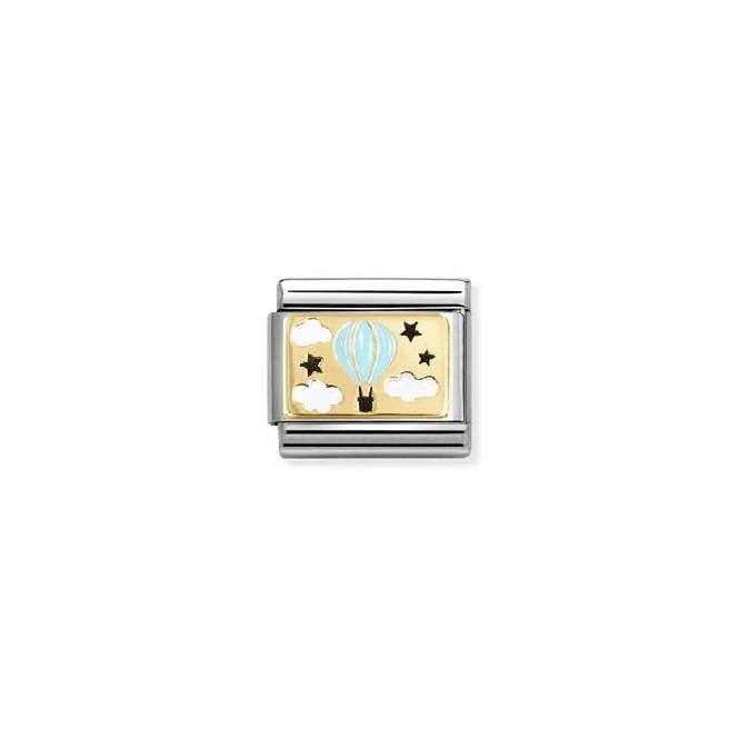 Classic Gold and Enamel Blue Hot Air Balloon Friends & Family Charms