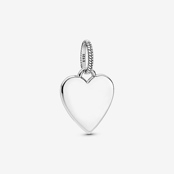 Engravable Silver Heart Tag Pendant