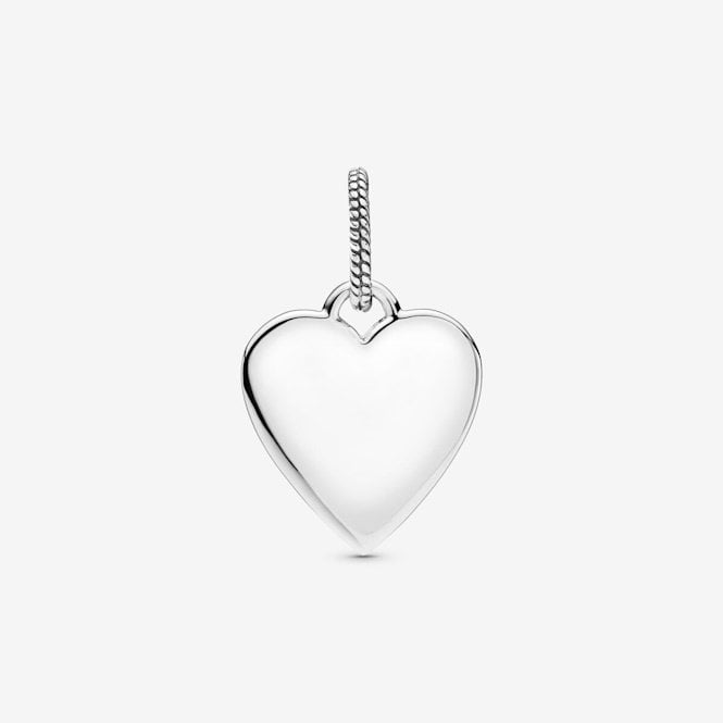 Engravable Silver Heart Tag Pendant