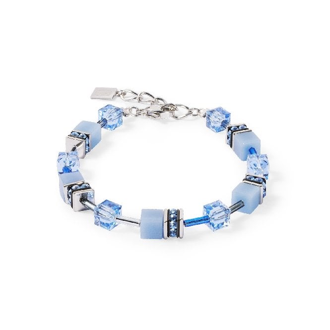 GeoCUBE Iconic Mono Bracelet in Silver & Blue