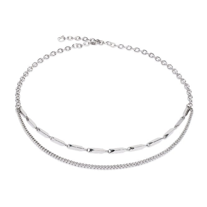 Twisted Layers Necklace in Silver