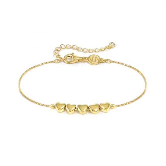 Armonica 5 Hearts Bracelet in Gold