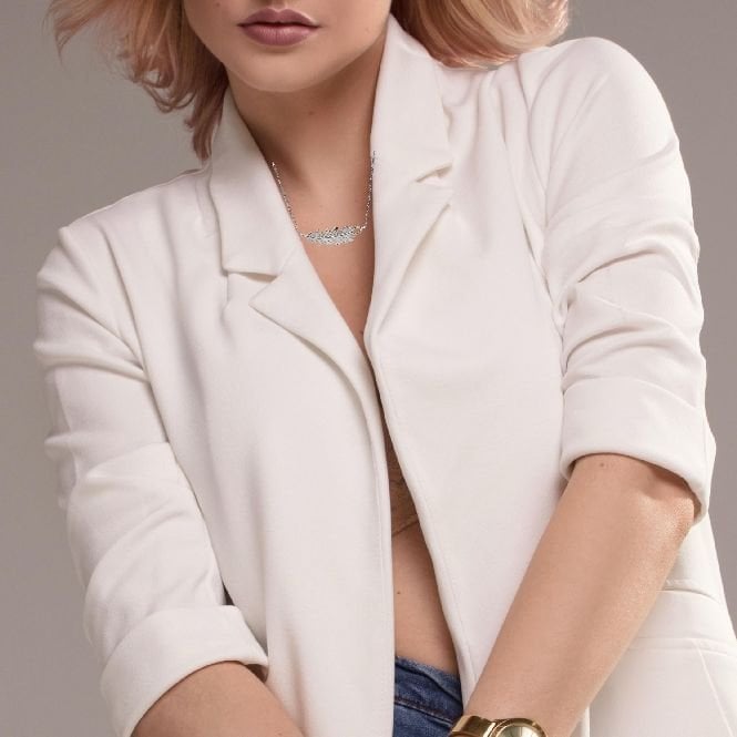 Silver Horizontal Feather Necklace