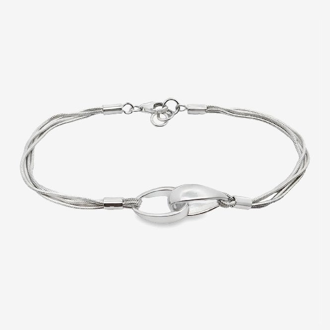 Silver Engravable Double Link Strands Bracelet