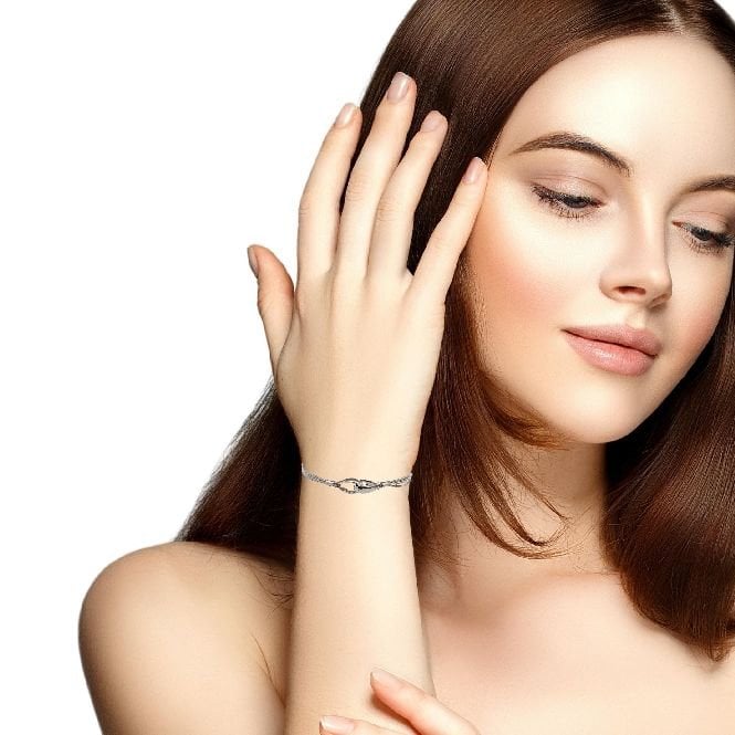 Silver Engravable Double Link Strands Bracelet