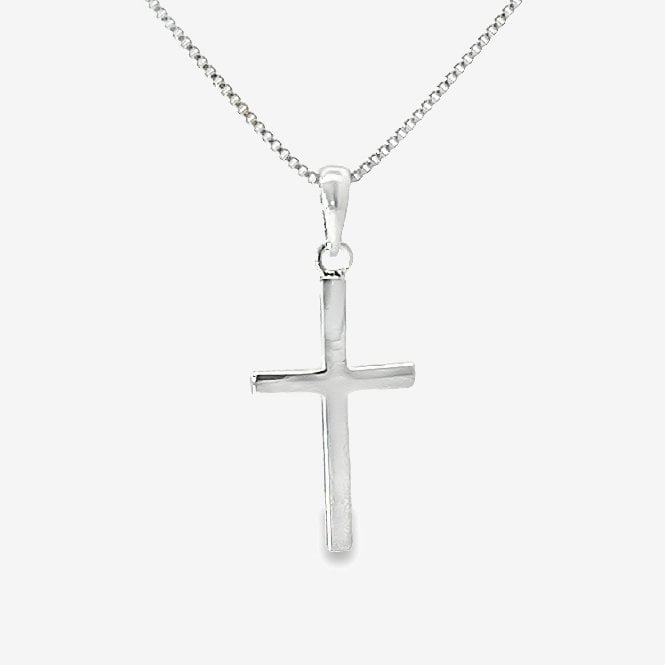Silver Slim Cross Pendant Necklace