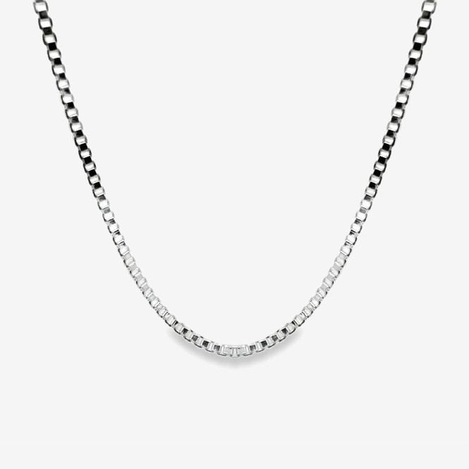 Silver Box Chain Necklace, 50cm