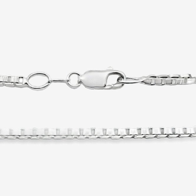 Silver Box Chain Necklace, 50cm