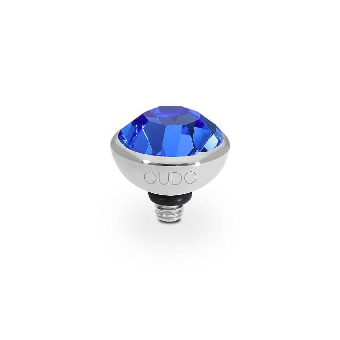 Bottone Silver and Blue Sapphire Crystal Ring Gem Top, 10mm