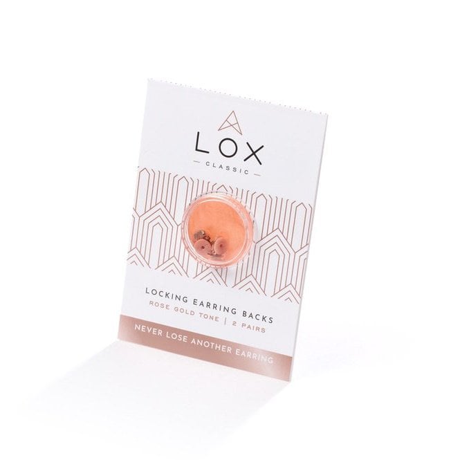 Lox Rose Gold Tone Secure Earring Backs - 2 pairs