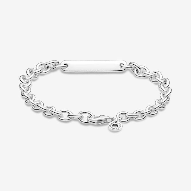 Engravable Silver Bar Link Bracelet, 16cm