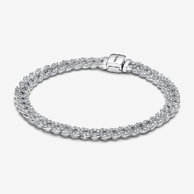 Timeless Pave Cuban Chain Bracelet, 20cm