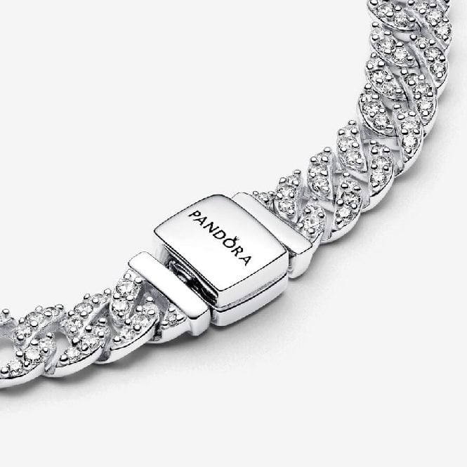 Timeless Pave Cuban Chain Bracelet, 20cm